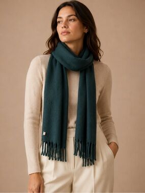 GAP Teal Brushed Fringe Scarf Soft Cozy Winter Fall Wrap One Size